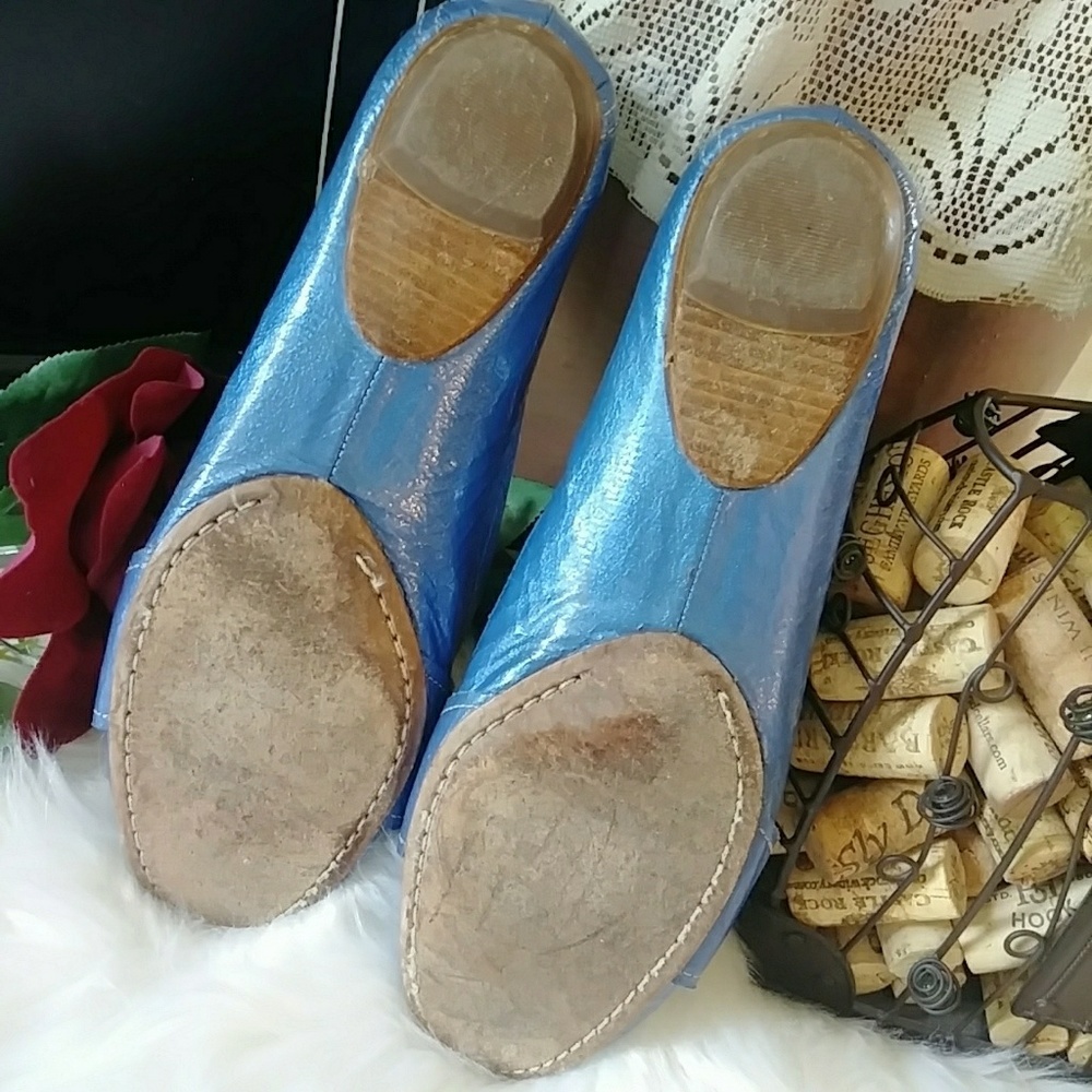 Vintage Boutique Nordstrom Blue Patent Loafers - Picture 7 of 7